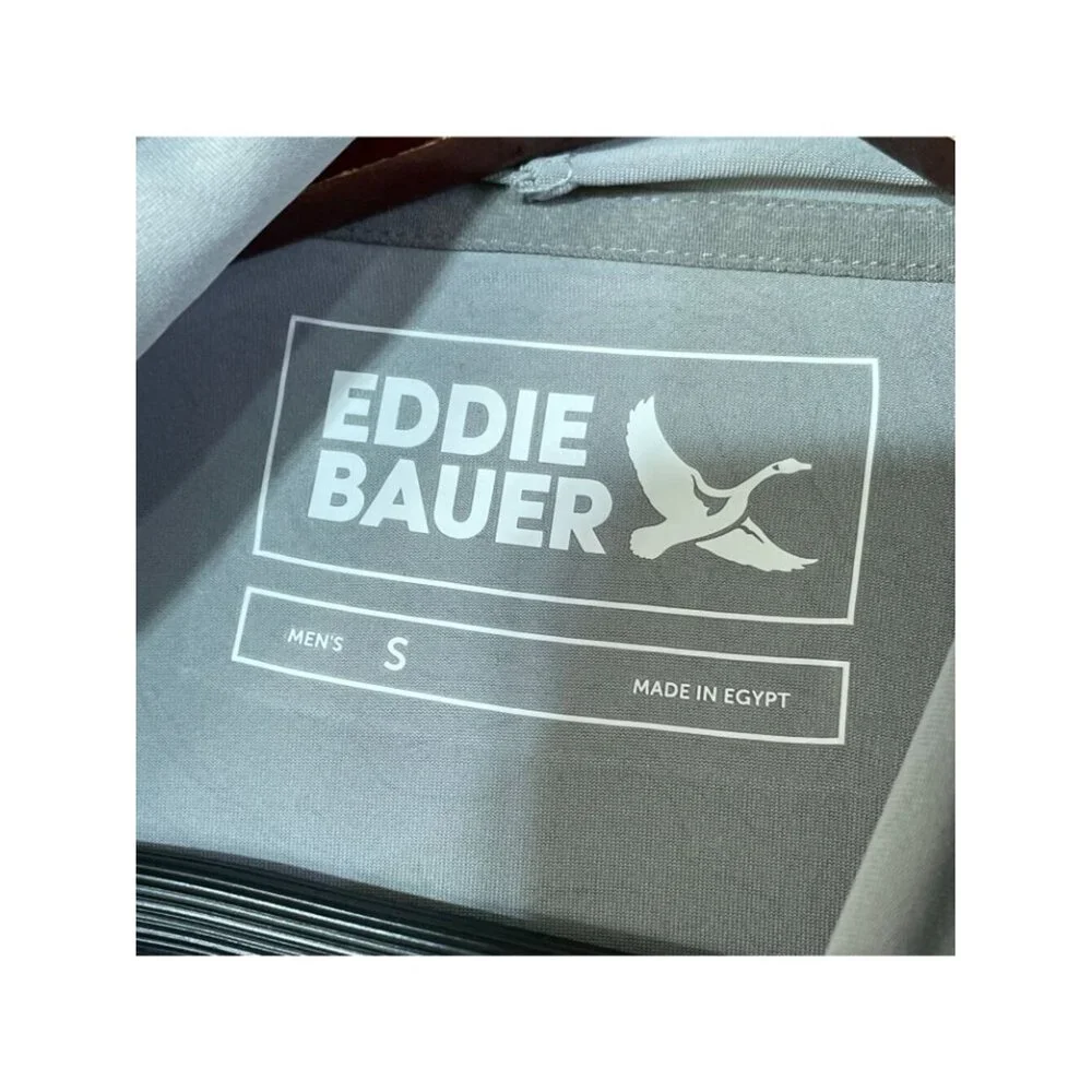 Eddie Bauer Men's S Gray Pattern Solarfoil Hoodie Lightweight Activewear